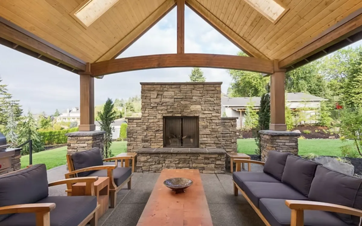 Covered Patio with Fireplace